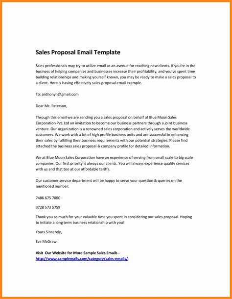 Email Template For Business Proposal