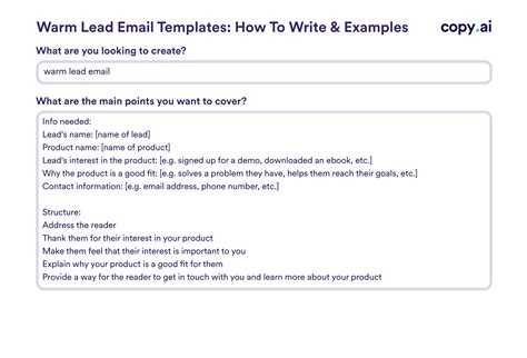Email Template For Lead Generation