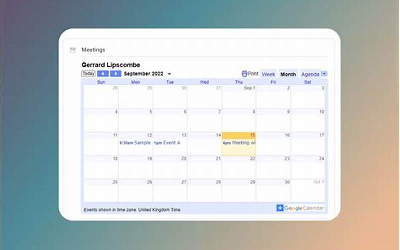 Embed Your Calendar Google Calendar