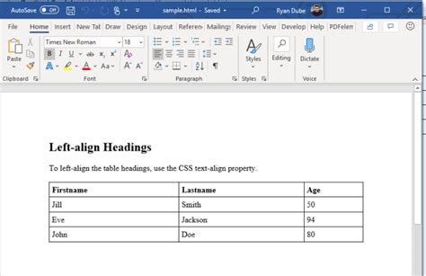 Embed HTML in Google Docs Using Word