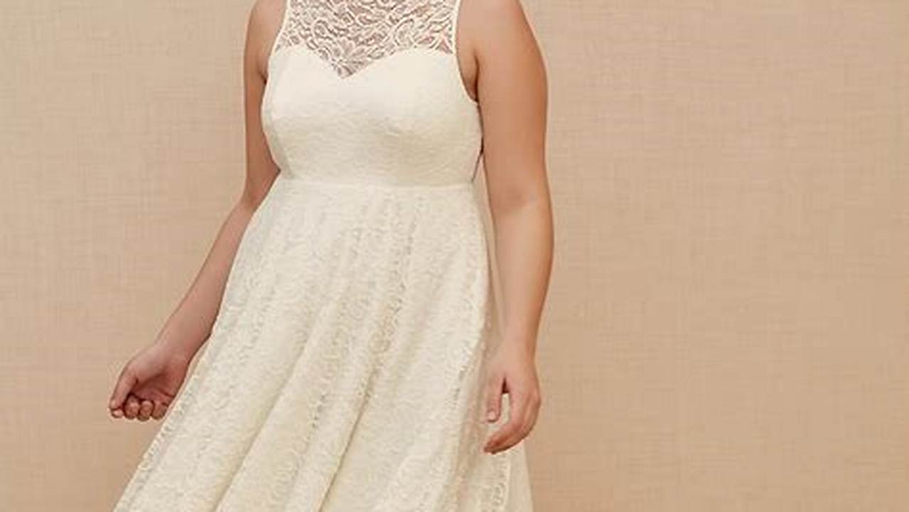 Embellishments, Tea Length Plus Size Wedding Dresses