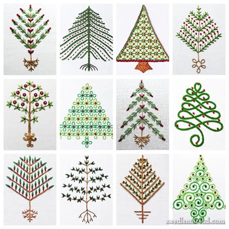 Embroidered Christmas Tree Pattern