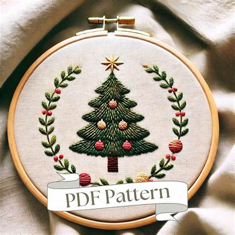 Embroidered Christmas Tree Pattern