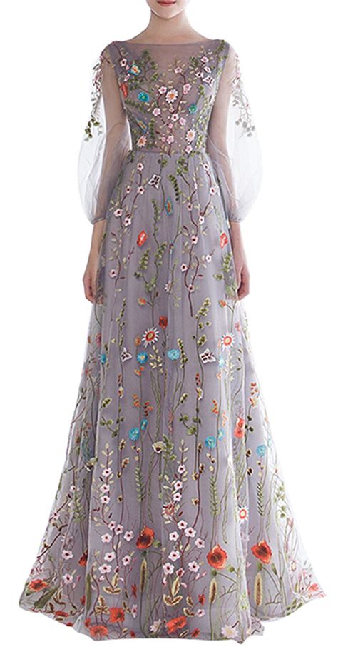 Embroidered Evening Dress
