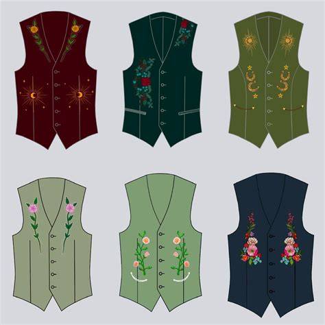 Embroidered vest designs