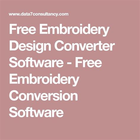 Embroidery Design Conversion Software