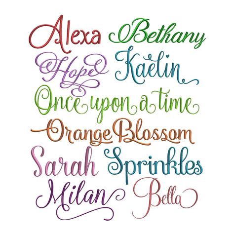 Embroidery Fonts Script