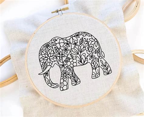 Embroidery Pattern Elephant