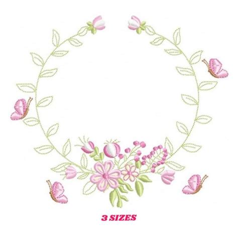 Embroidery Pattern Monogram Frame