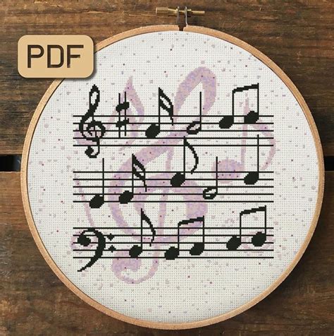 Embroidery Patterns Music Notes
