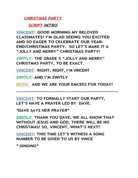 Emcee Script For Christmas Party