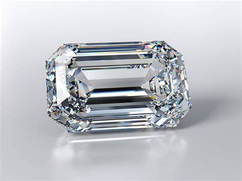 Close Up View of an Emerald Cut Diamond's Facets