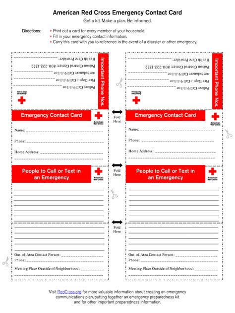 Emergency Card Template
