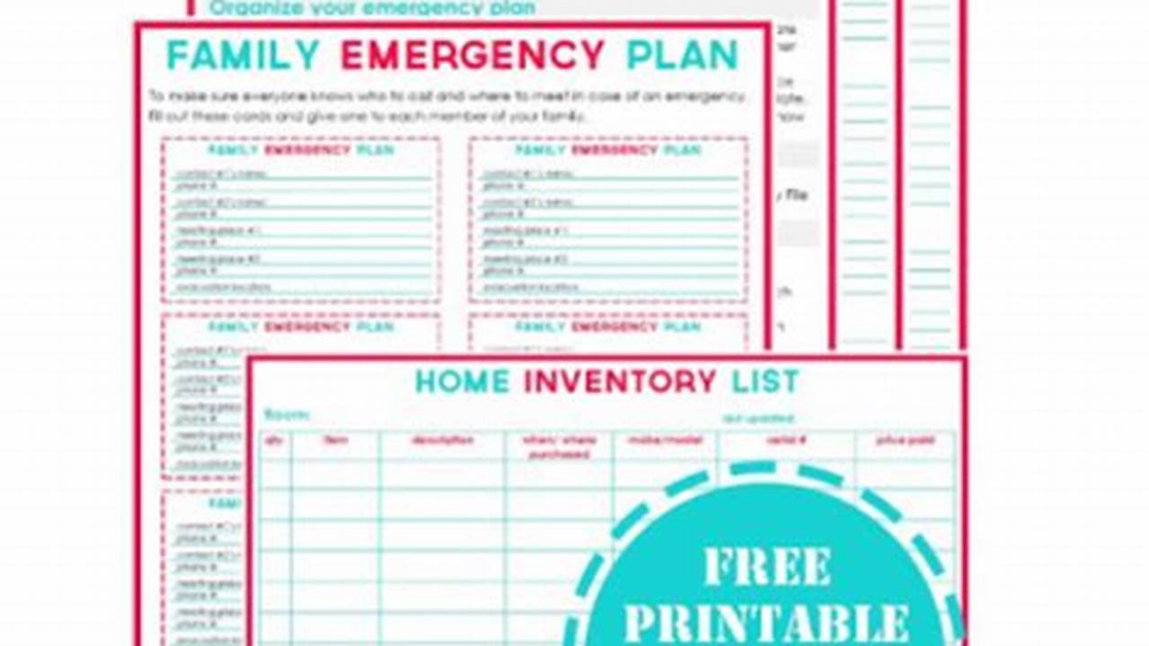 Emergency Preparedness, Excel Templates