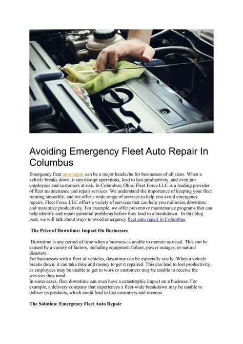 Emergency Auto Repair Columbus Georgia