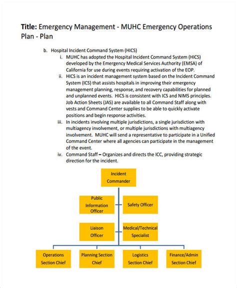 Emergency Operations Plans