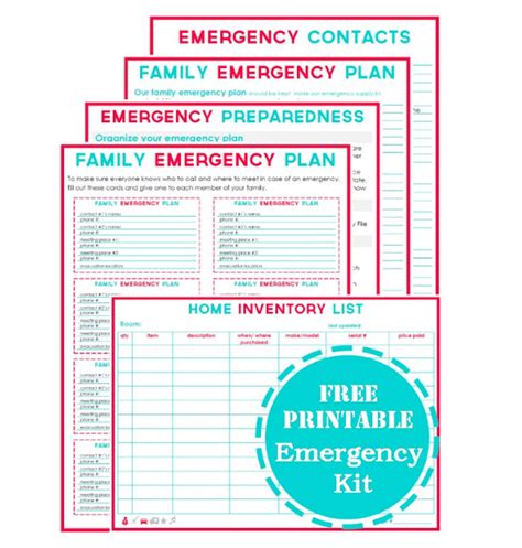 Emergency Plan Printable For Home Template