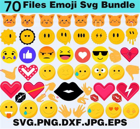 Download Emoji, Bundle Emoji Clipart DXF Files