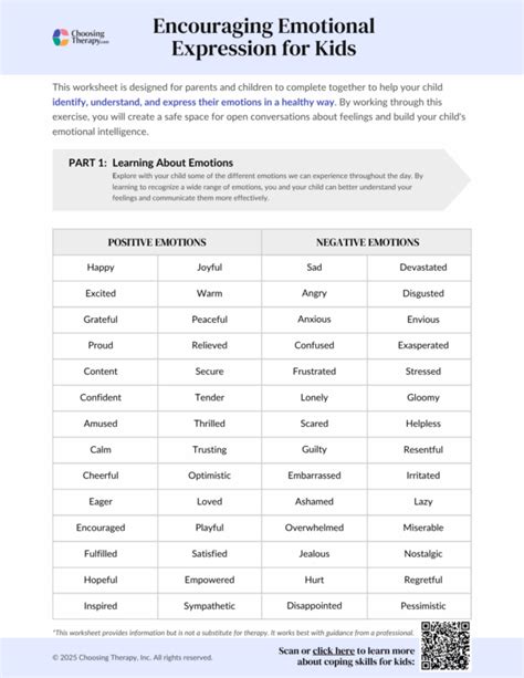 Emotional Expression Worksheets