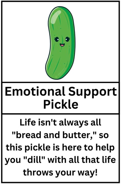 Emotional Support Pickle Tag Free Printable