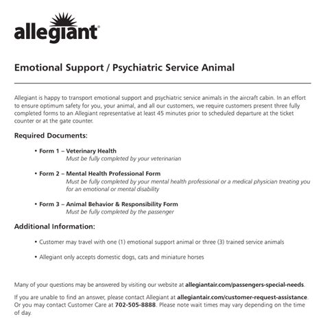 Emotional support animal printable form