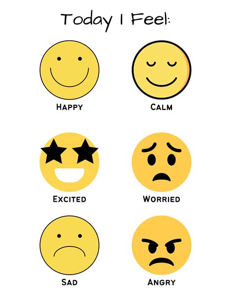 Emotions Chart For Preschoolers