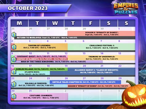 Calendar of Events for September 2022 — Empires & Puzzles Help Center