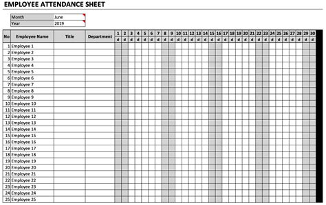 25+ Printable Attendance Sheet Templates [Excel \/ Word] UTemplates
