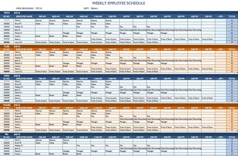 Job Scheduling Spreadsheet within Free Printable Weekly Work Schedule