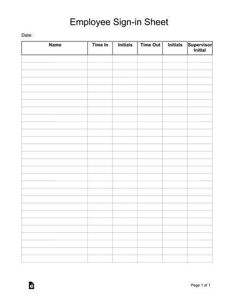 Employee Sign In Sheet Template Mt Home Arts