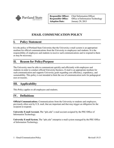 Employee Communication Policy Template