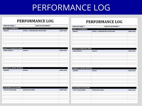 Employee Performance Log Template