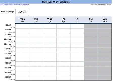 Employee Schedule Templates Free