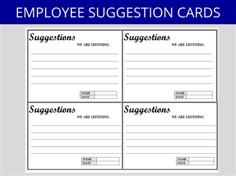 Employee Suggestion Form Download Printable PDF | Templateroller