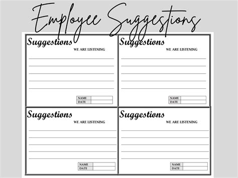 Employee Suggestion Form Word Format | Templates at