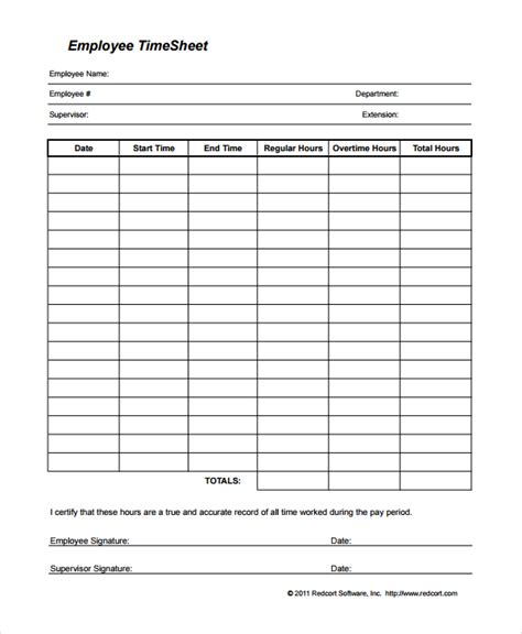 Employee Time Tracking Template