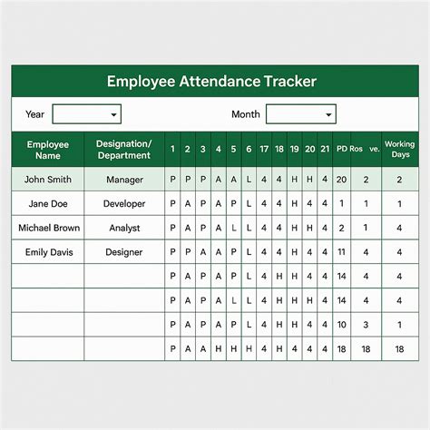 Employee Tracker Excel Template