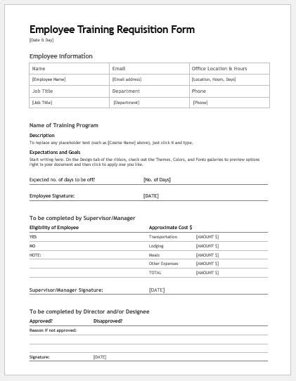 55 Requisition Form Template RedlineSP