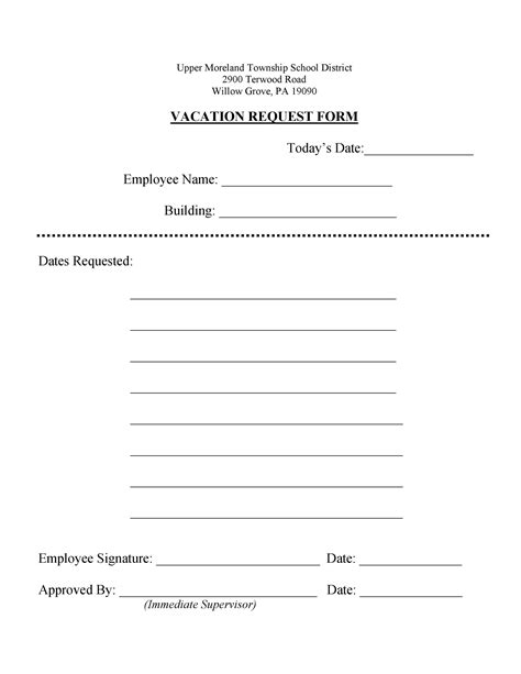 50 Professional Employee Vacation Request Forms [Word] ᐅ TemplateLab