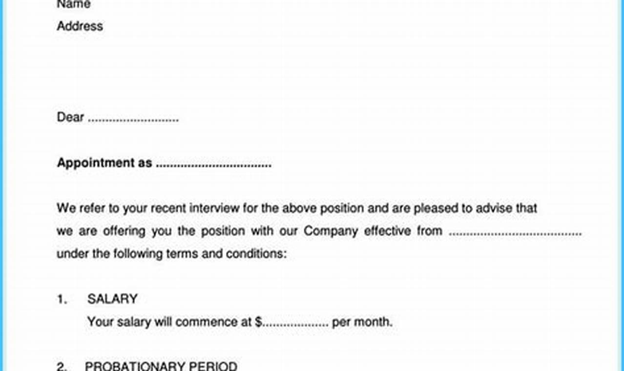 Employment Appointment Letter Template Guide | Sample Templates