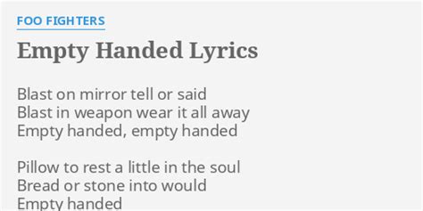 Empty Handed Lyric