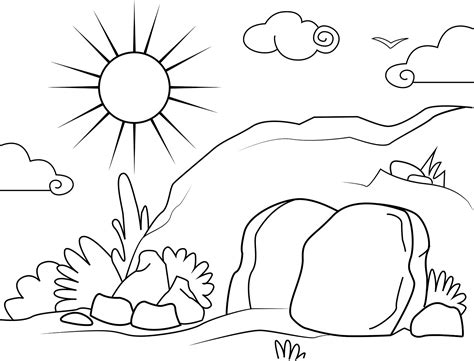 Empty Tomb Coloring Page