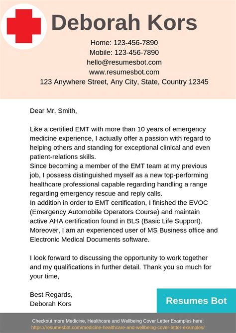 Emt Cover Letter Examples