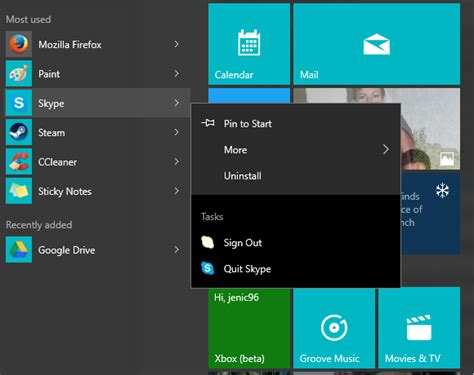 Enable/Disable Submenus in Windows 10  Start Menu