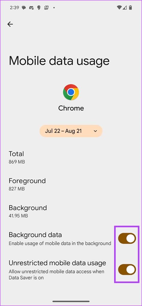 Enable Background Data for the Google App