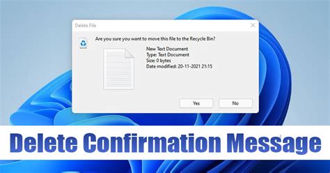 Enable Delete Confirmation Message In Windows 11