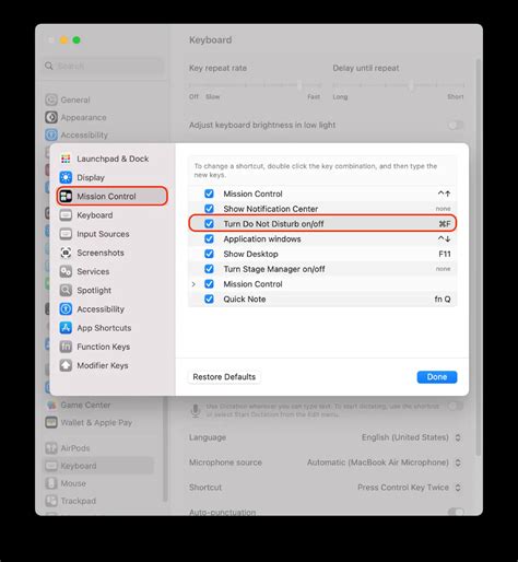 Enable Do Not Disturb on Mac Using Keyboard Shortcut