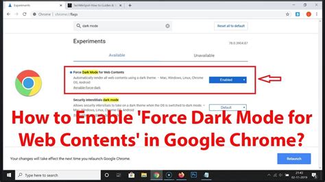 Enable Forced Dark Mode in Google Chrome