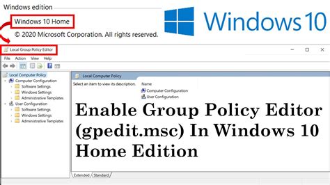 Enable Group Policy Editor on Windows 10 Home Edition