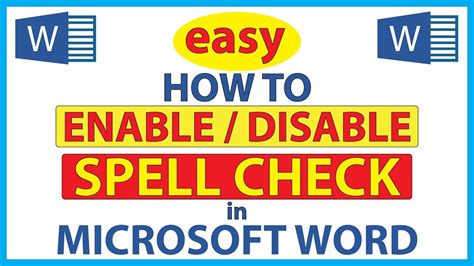 Enable Microsoft Word’s Spell Check Feature